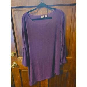 Travelers Chico's Purple Assymetrical Blouse Size XL